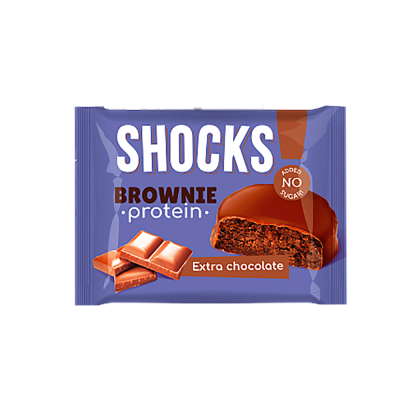 Протеиновое печенье глазированное Брауни "Двойной шоколад" FitnesShock